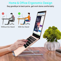 Foldable Metal Laptop Stand With Anti Slip Rubber Grips | 25% OFF|  FREE DELIVERY | EASY RETURN