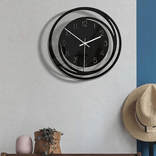 Wooden Wall Clock Creative Fashionable Nordic Style Battery Operated Digital Clock