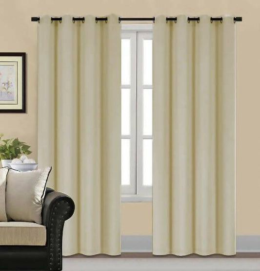 Imported Malai Velvet Blackout Curtains Cream ( 2 Curtain Set )