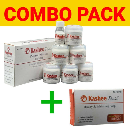 Combo Pack Kashee Pearl Complete Whitening Facial + Beauty Soap