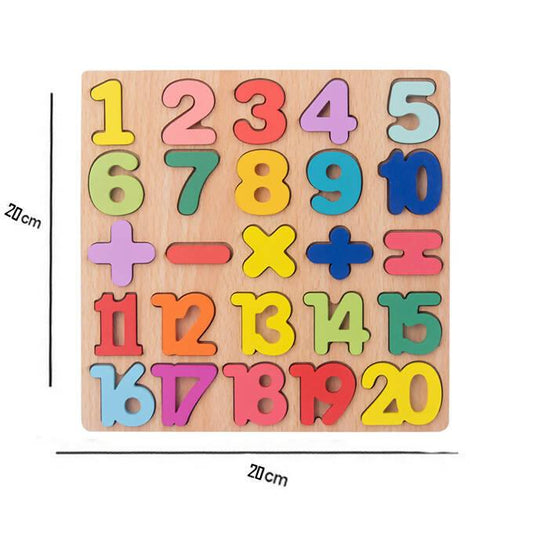 123 Numbers - Thick Wooden 3D Board Puzzle - 20 cm