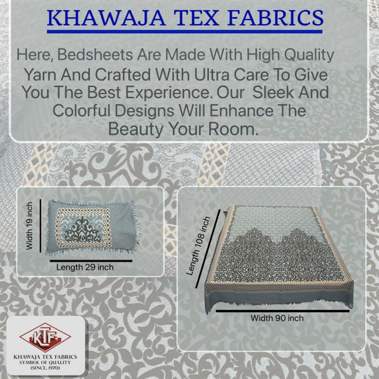 Khawaja King size double bed sheet 100% cotton traditional hand crafted bed set gultex style multani cotton bed cover with 2 pillow covers B8