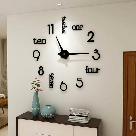 Style 3d Wooden Wall Clock Stylish Design Home Decoration Wall Hanging Clock