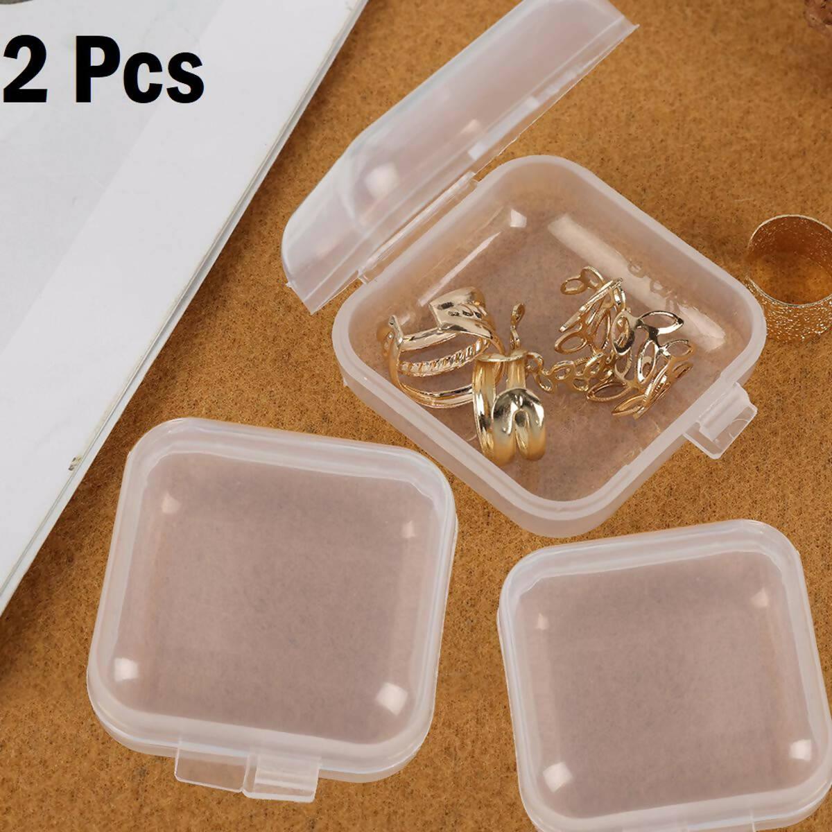 New Mini Square Clear Plastic Small Box Jewelry Storage Container Bead Case  Box.