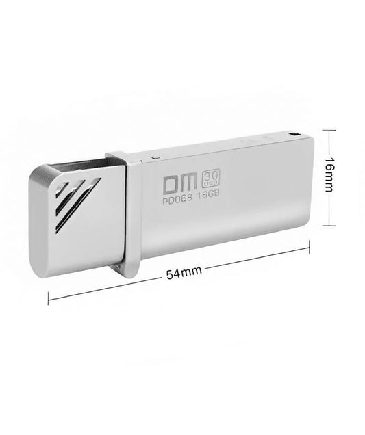 16GB USB Metal Flash Drive - 3.0 Speed - PD068 - Silver