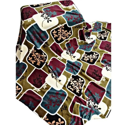 Fleece Double Bed Bedsheet - 270cm by 240cm - Velvet stuff - Pillow Cover