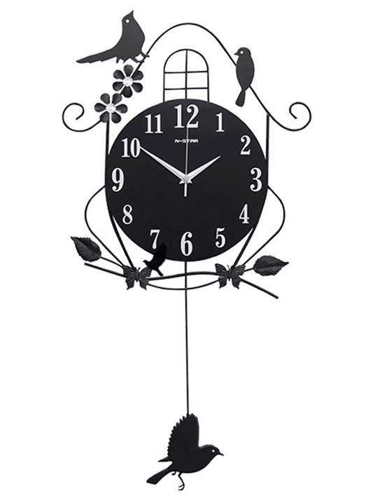 Modern Design Wall Clock Pendulum Birds Creative Glow in the Dark Clock