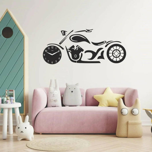 Modern Bike Wall Clock Motor Bike Art Home Decor