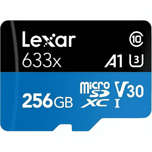 256GB High Performance MicroSDHC - 633x V30 A1 / U3 Memory Card