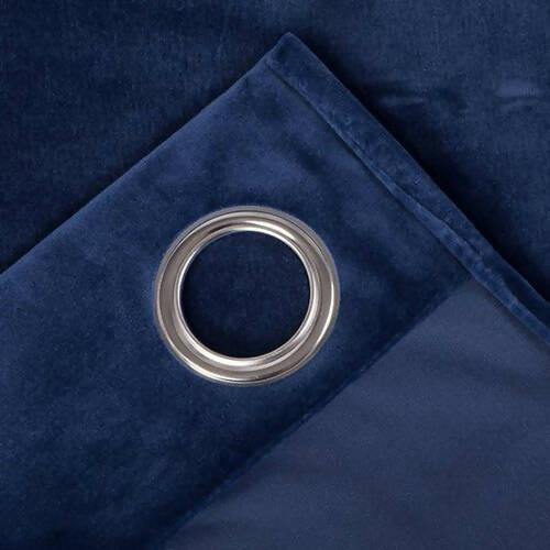 Imported Malai Velvet Blackout Curtains Navy Blue ( 2 Curtain Set )