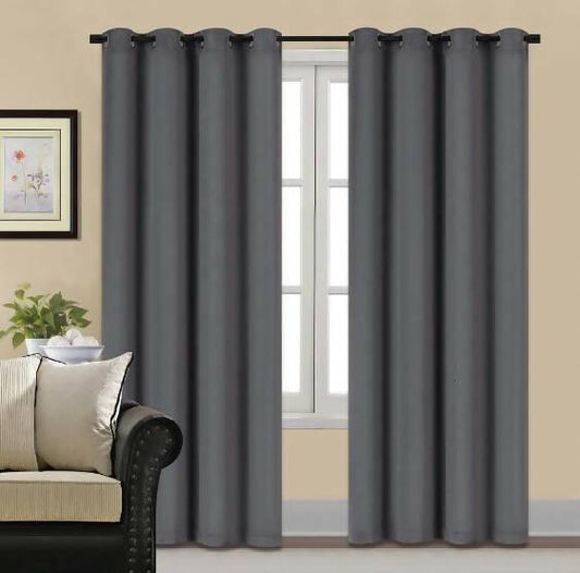 Imported Malai Velvet Blackout Curtains Light Grey ( 2 Curtain Set )