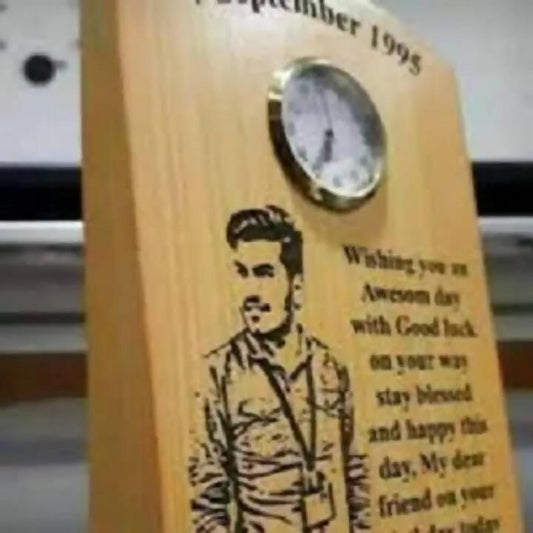 Customize Your Picture on Wooden Table Clock