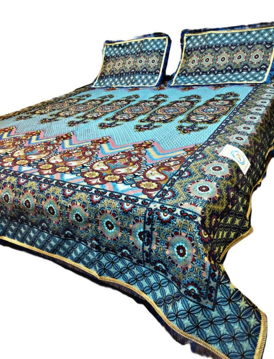 Fancy Double Bedsheet King Size - Fast Colors - 90 × 108inch