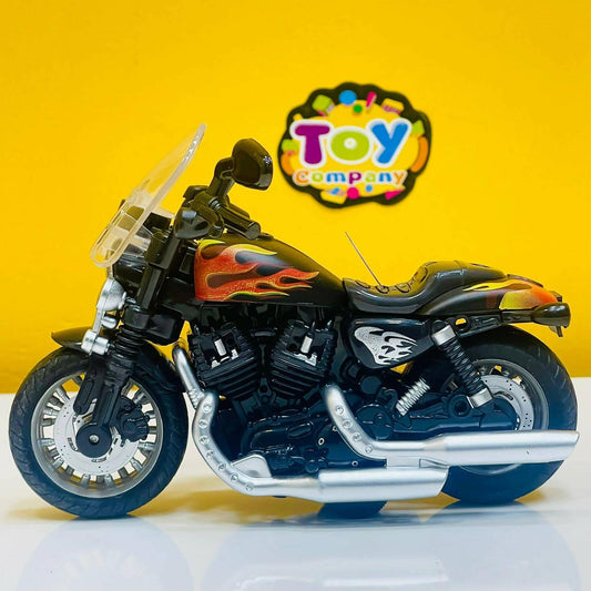 1:12 Classic Diecast Metal Bike with Front Glass