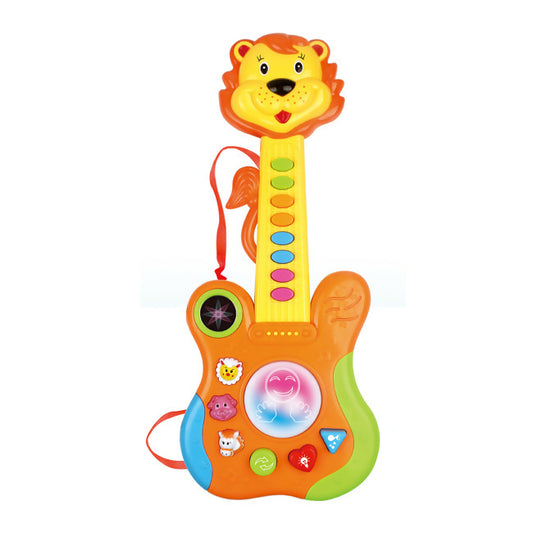 Battery operated musical lion guitar