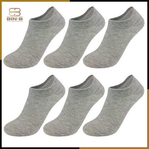 BIN-B 6 Pairs Cotton Ankle Socks For Men Women - 3 Random colors - ValueBox