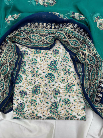 IZNIK Unstitched Raw Silk 3P