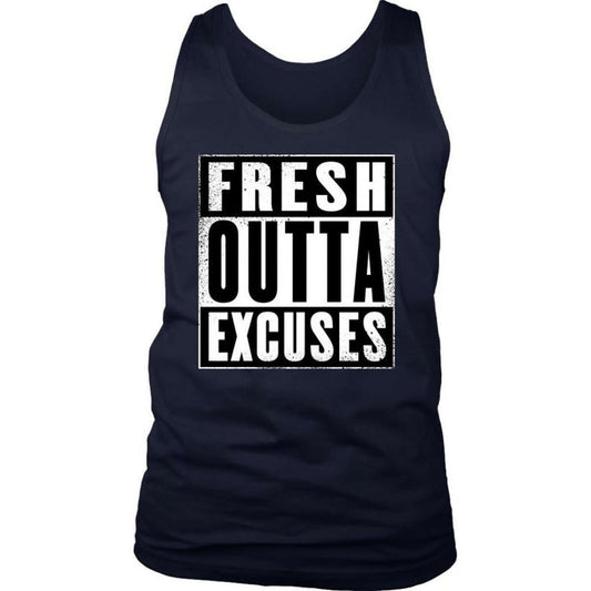 Khanani's Fresh Outta Excuses gym shirts cotton workout tank tops for men - ValueBox