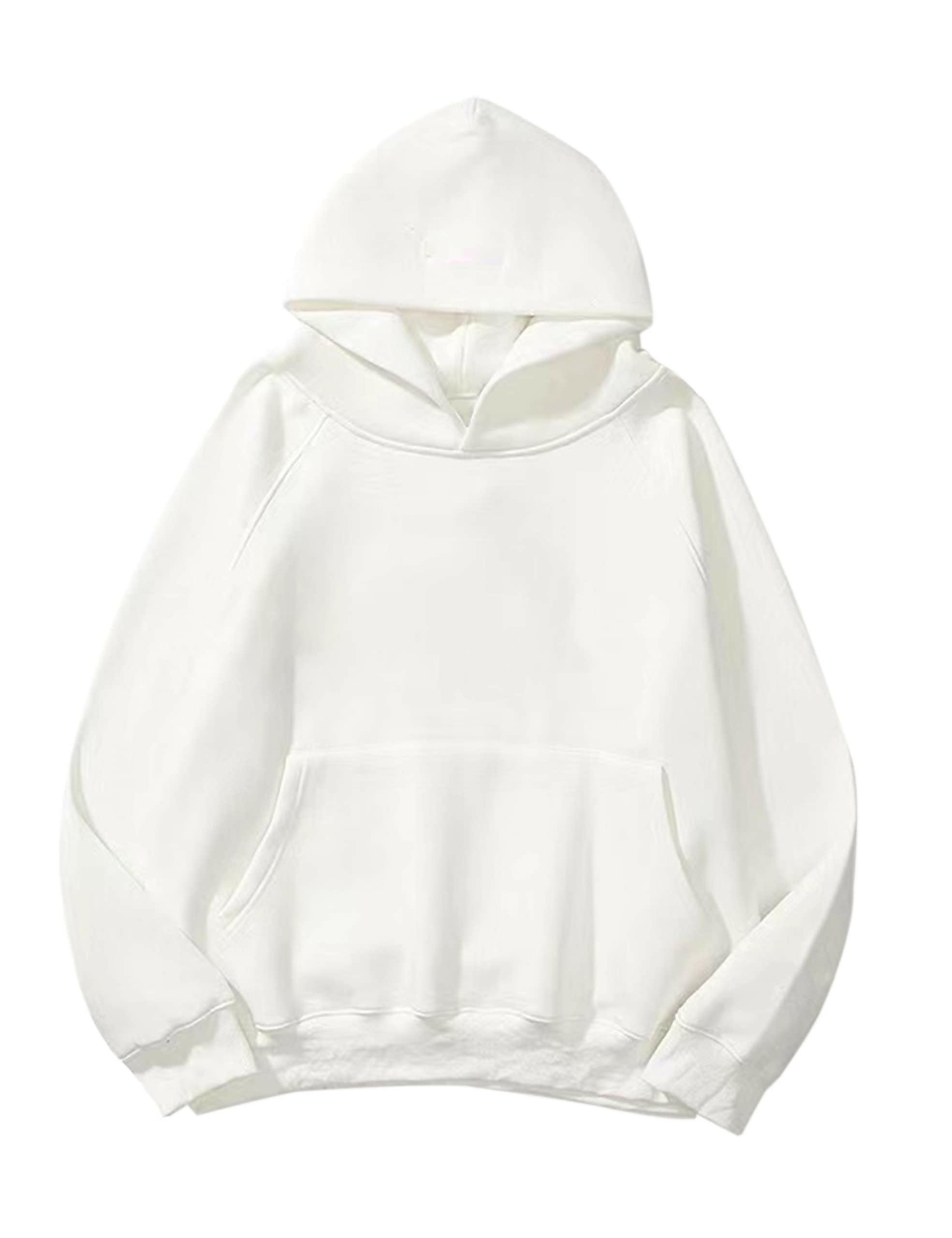 Khanani's Grey Plain Basic Pullover Hoodie for Winter - Fleece Hooded Hoodies for Men and Women - ValueBox