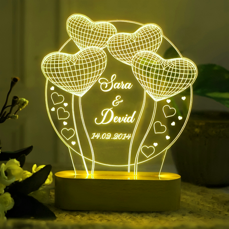 Customize 3D Illusion Acrylic Night Lamp with your name