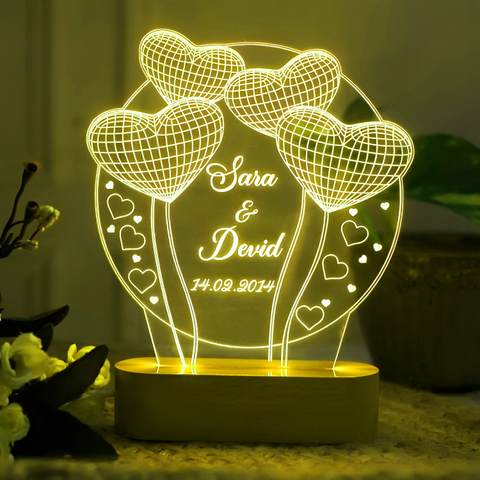 Customize 3D Illusion Acrylic Night Lamp with your name