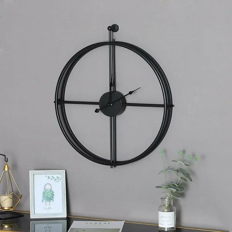 55CM-Metal-Wall-Clock-Black-SA2405-211-Apricot-8219