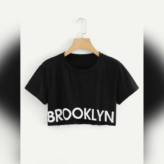 Khanani's Brooklyn printed cotton summer shirts crop tees for girls - ValueBox