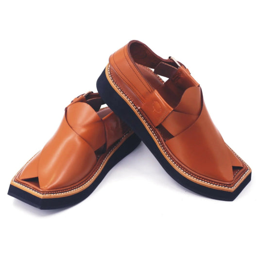 Premuim Quality Tan Leather Kaptaan Chappal