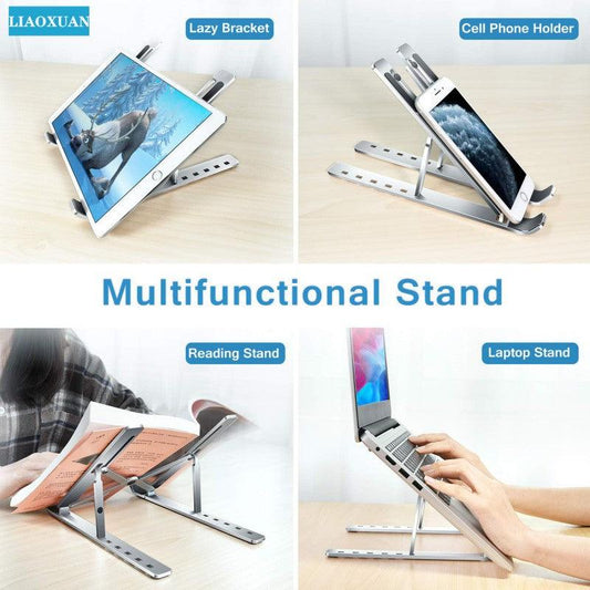 Foldable Metal Laptop Stand With Anti Slip Rubber Grips | 25% OFF| FREE DELIVERY | EASY RETURN - ValueBox