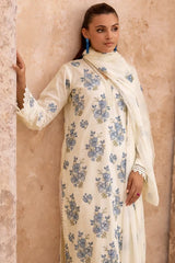 Mahhe MH-11 : Unstitched Embroidered Lawn 3PC - ValueBox