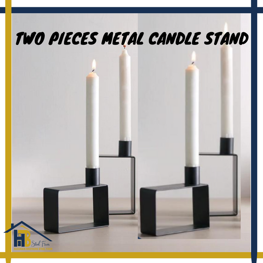 Candle Holder Square Iron Taper Customize 2 piece by Hussnain Brothers Steel Fixer