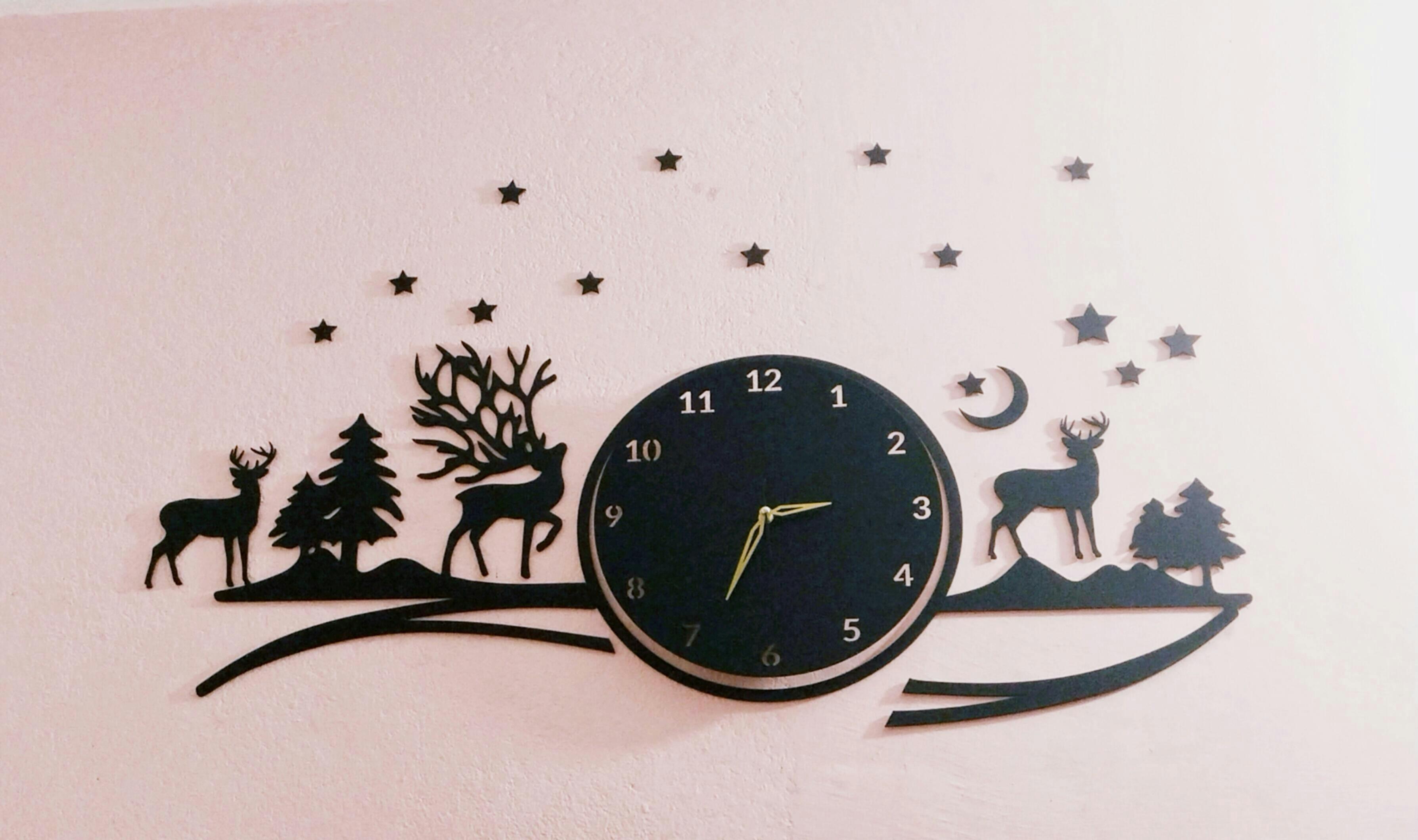 Deers in Forest and Mountain scenic Clock - ValueBox