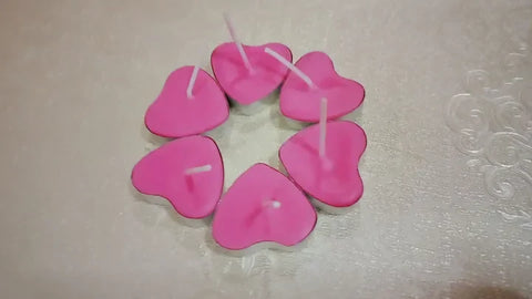 12 Soft Pink Scented Heart Shape Candles: Freshly made and within Premium Quality