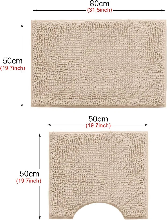 2-PCs-Microfiber-Anti-Slip-Commode-Mat-Set-Beige-Apricot-2513