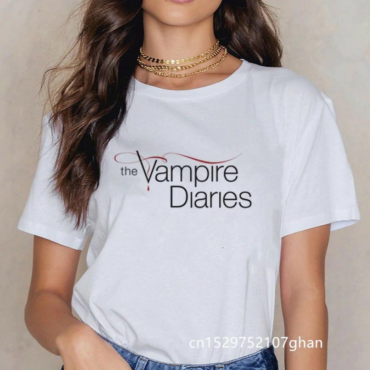 Khanani's Vampire diaries women white t shirts - ValueBox