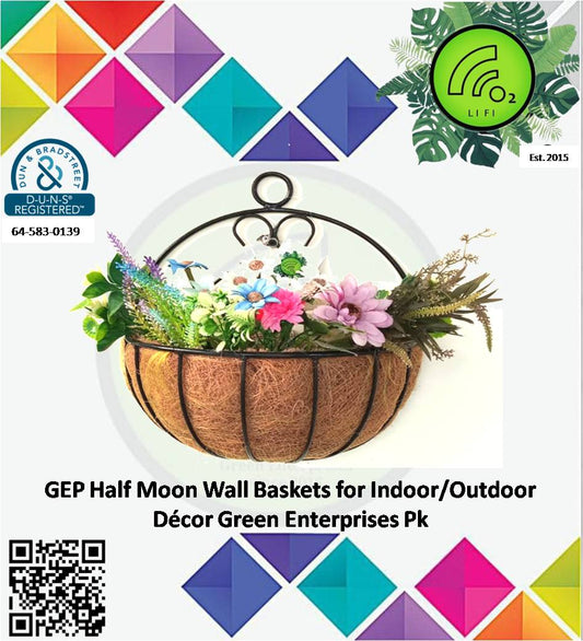 GEP Wall Basket in m for Indoor/Outdoor Decorframe with cocoliner