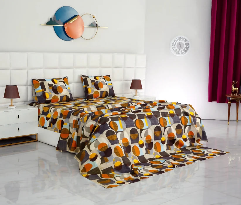 3-PCs-Double-Bed-Sheet-DB210-Apricot-9373