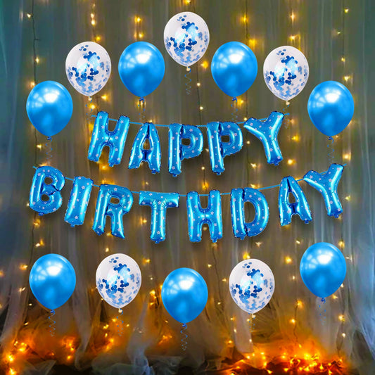 Happy Birthday Foil Balloons Set 13 piece, Happy Birthday Balloons For Birthday