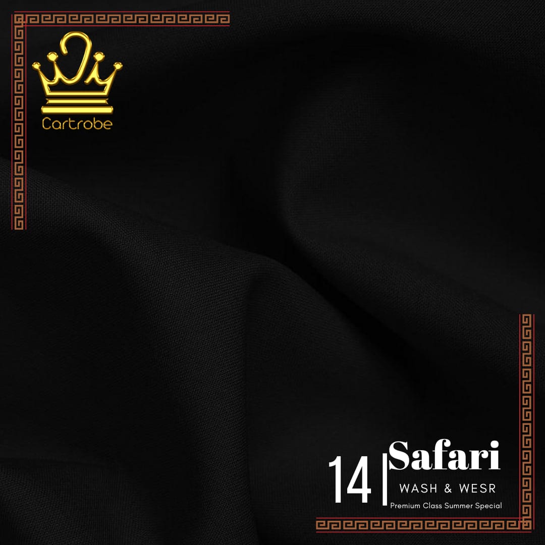 Jet Black Safari Premium Class Wash & Wear Shalwar Kameez | Kurta Shalwar Unstitched | New Trending | New Collection | New Catalog | Summer Collection | Discounted Collection