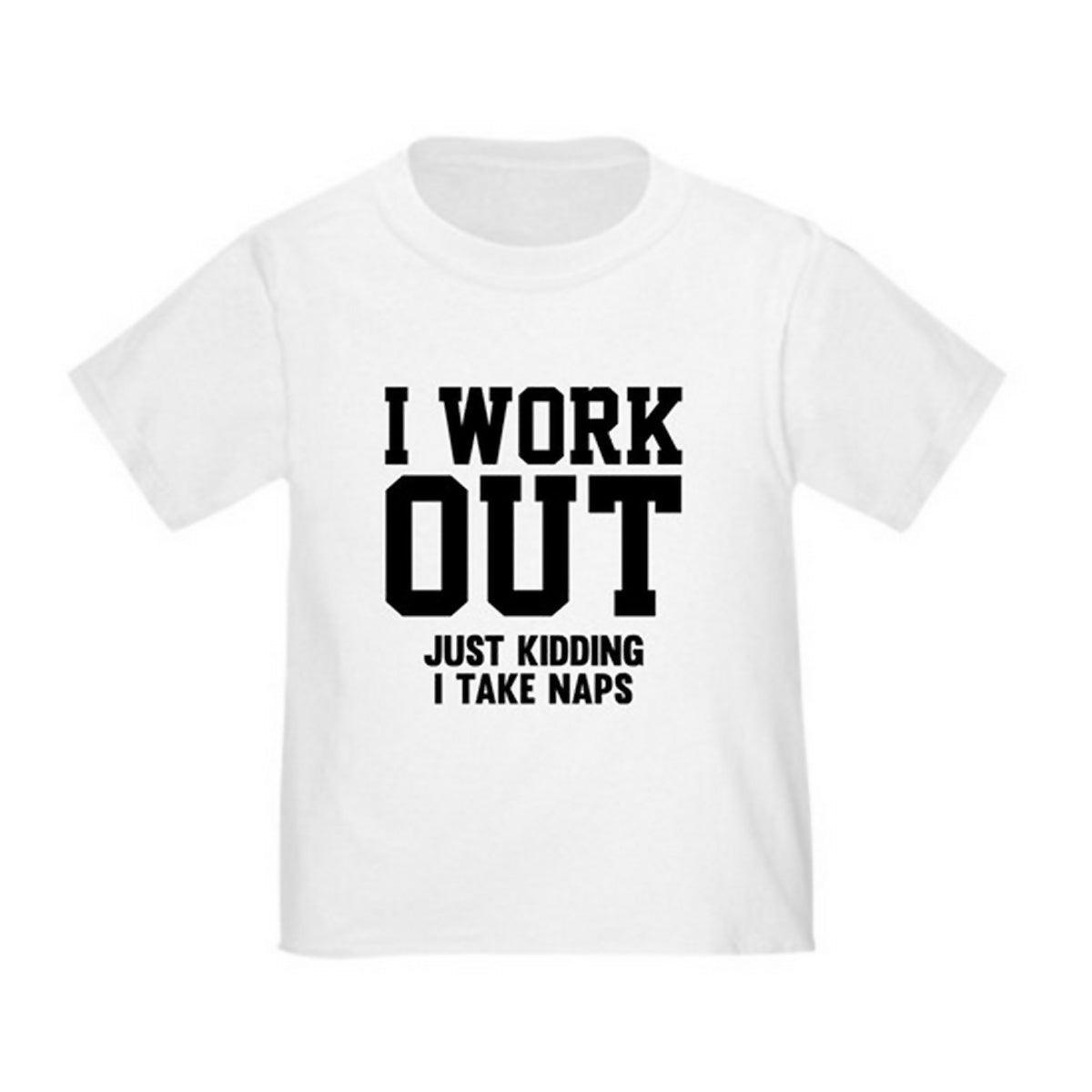 KHANANIS I Work Out Dark white kids Toddler T-Shirt - ValueBox