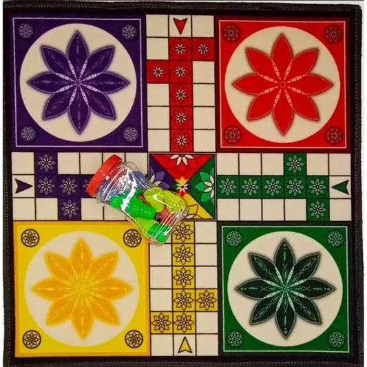 Ludo Matt Carpet Game Ludo Game Carpet Ludo with large Got Set Foldable and Washable