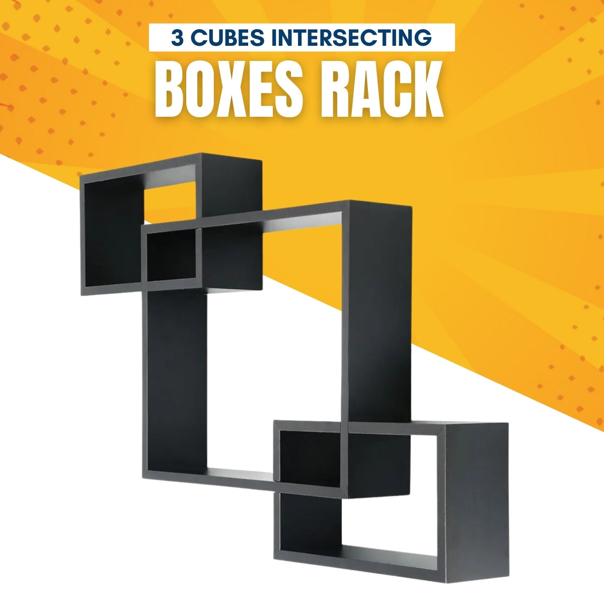 3 Cubes Intersecting Boxes Rack