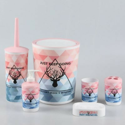 6-Pcs-Printed-Bathroom-Accessory-Set-Keep-Going-4295-SMALL-Apricot-6861