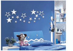 Acrylic Star Shape Mirror Stickers Mirror Wall Stickers Star Mirror 3D Star Shape Mirror Decals Mirror Tiles Mirror Stickers for DIY Bedroom, Living Room - ValueBox