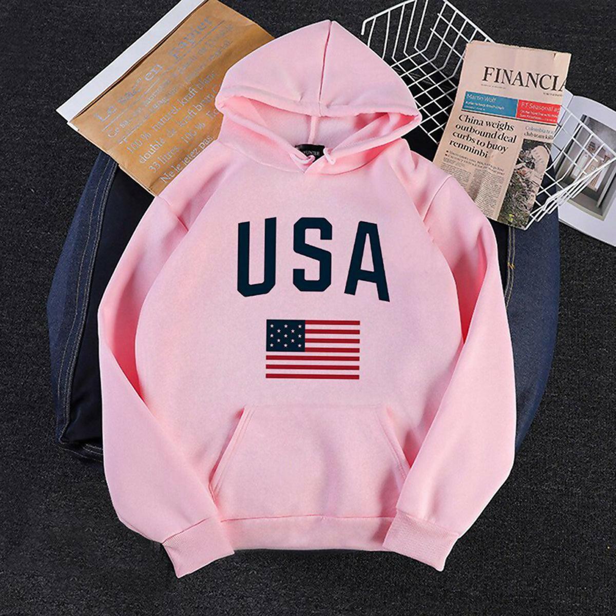 Khanani's Casual printed full sleeves hooded pullover hoodies for winters - ValueBox