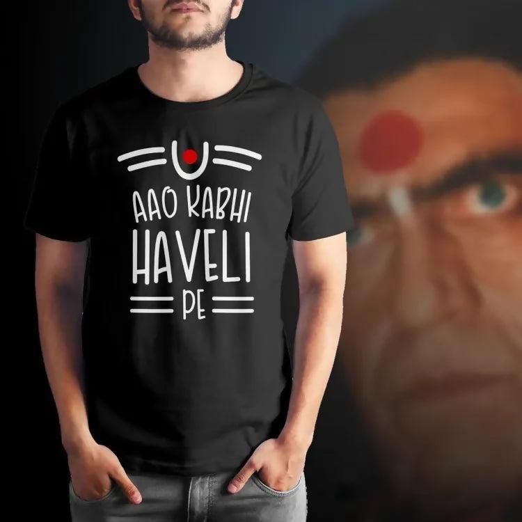 Khanani's Aao Kabhi Haveli Pe Mens funny t shirt - ValueBox