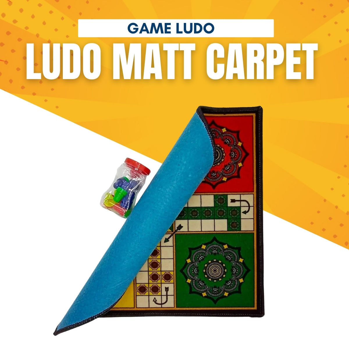 Ludo Matt Carpet Game Ludo Game Carpet Ludo with large Got Set Foldable and Washable