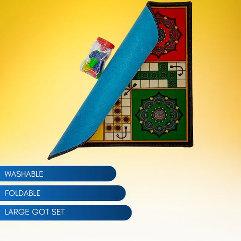 Ludo Matt Carpet Game Ludo Game Carpet Ludo with large Got Set Foldable and Washable