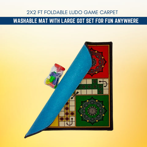 Ludo Matt Carpet Game Ludo Game Carpet Ludo with large Got Set Foldable and Washable