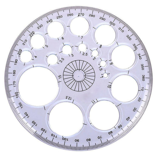 360 Degree Protractor All Round Ruler Template Circle School Drafting Supplies-Clear - ValueBox